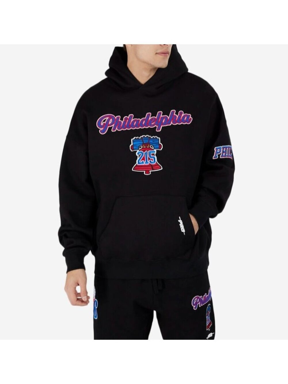 NWT Philadelphia 76ers Pro Standard Pullover Hoodie Black Size Medium